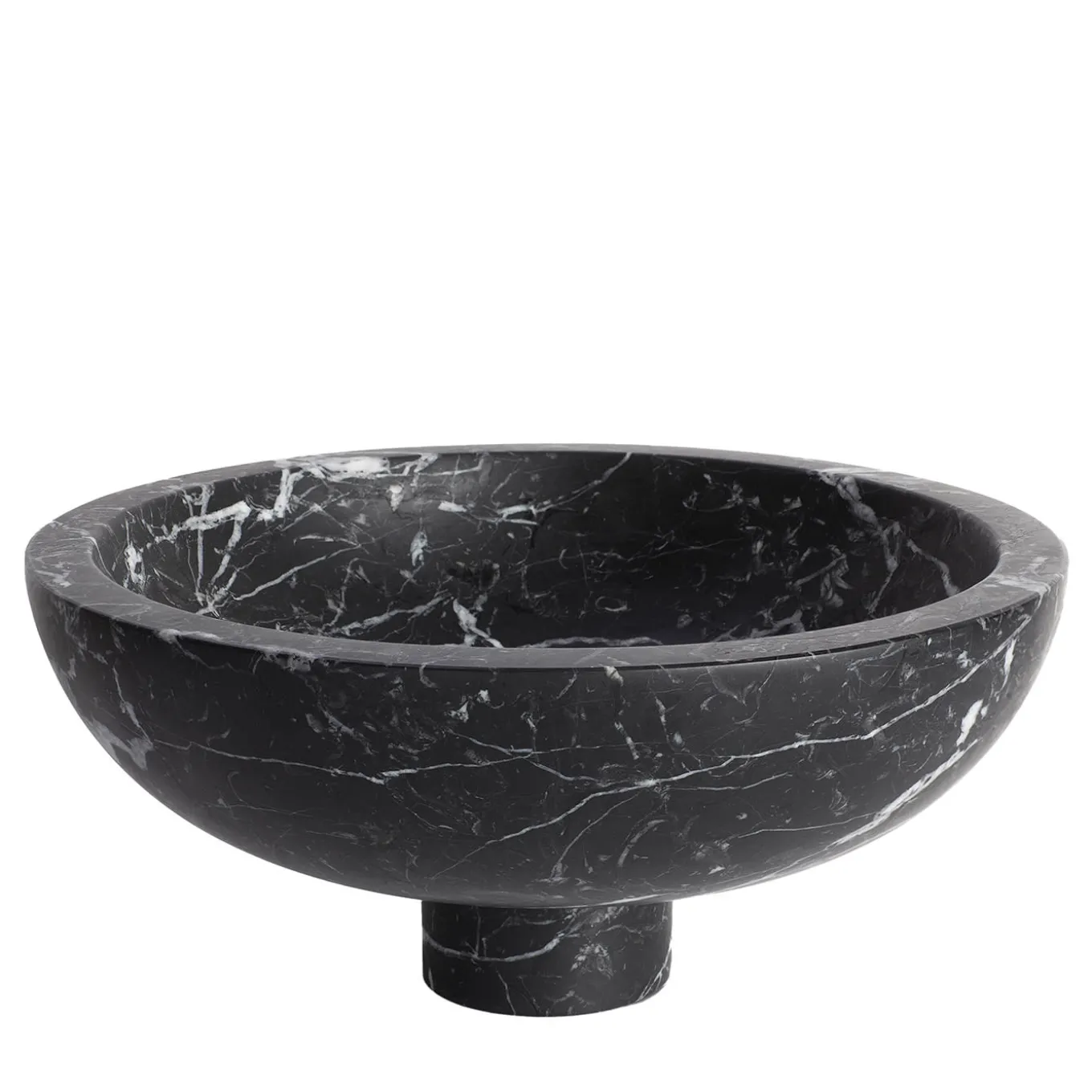 Centrotavola Inside Out in marquina nera di Karen Chekerdjian