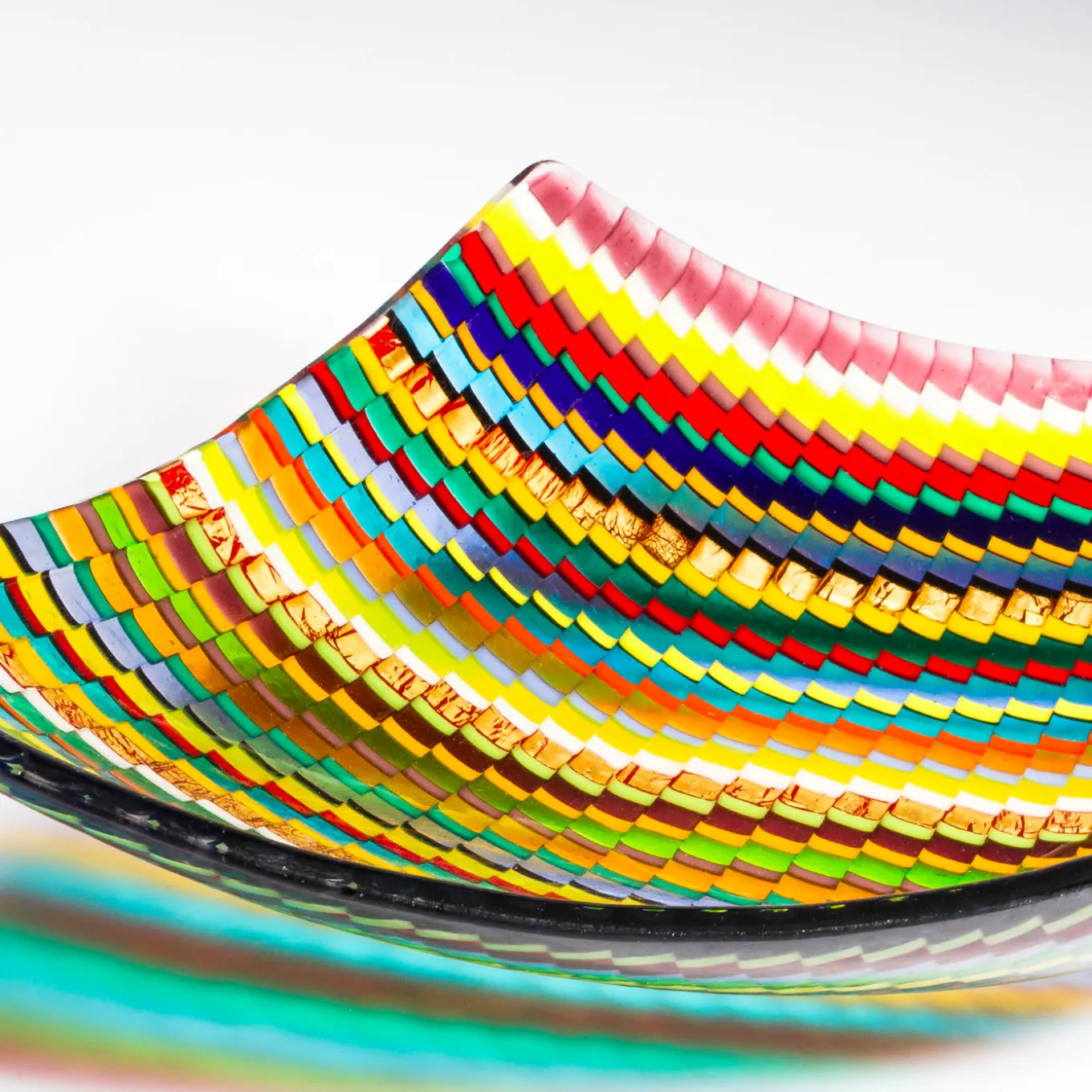Centrotavola Rombo in vetro di Murano multicolore di Andrea Orso