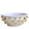 Centrotavola Tronchetti In Ceramica Dorata E Bianca