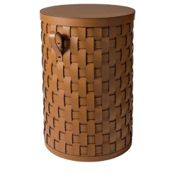 Cestino alto rotondo Demetra Tan con coperchio