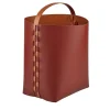 Cestino Helena in pelle Bordeaux e Cognac
