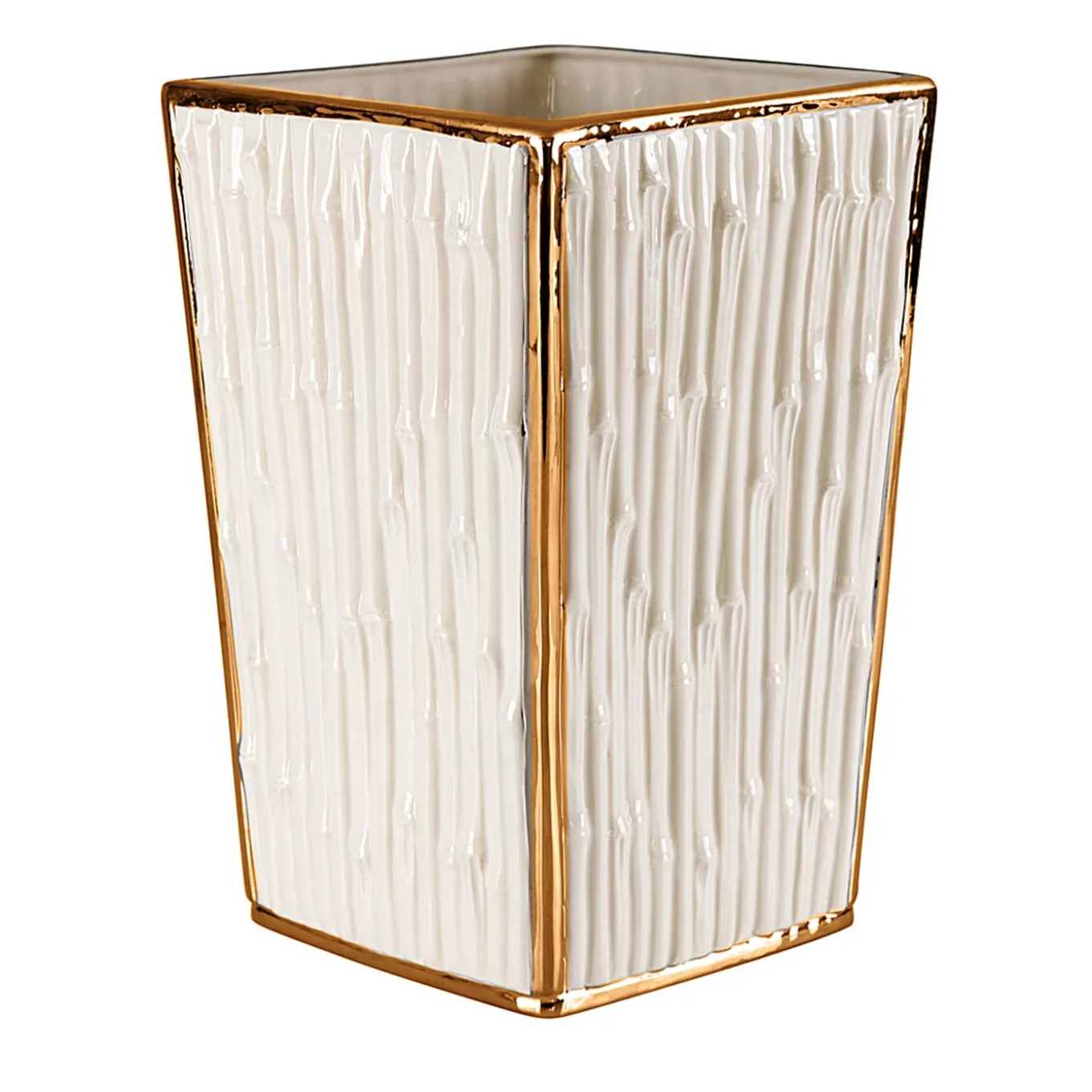 CESTINO IN BAMBÙ - BIANCO E ORO