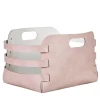 Cestino in pelle Riga Ash Rose e Oyster