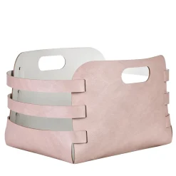 Cestino in pelle Riga Ash Rose e Oyster