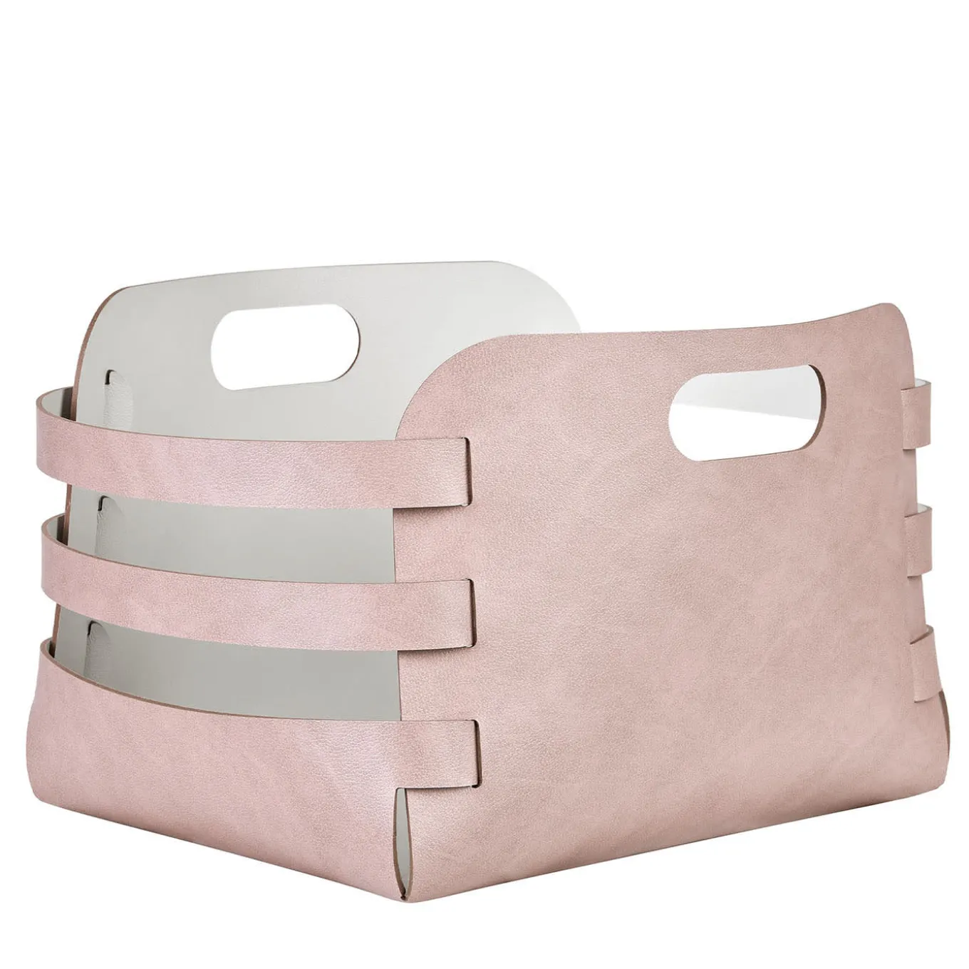 Cestino in pelle Riga Ash Rose e Oyster