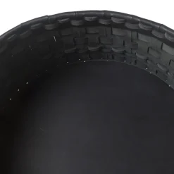 Cestino intrecciato cilindrico grande nero di Oscar Maschera