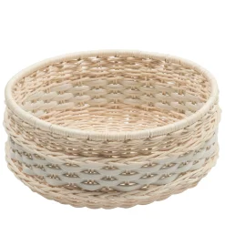 Cestino piccolo in pelle e rattan di Nîmes