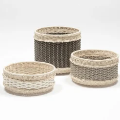Cesto grande in pelle e rattan di Nîmes