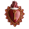 CHIAVE AMORE TROVATO CUORE IN CERAMICA ROSSA E ORO