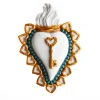 CHIAVE IN ORO CUORE IN CERAMICA