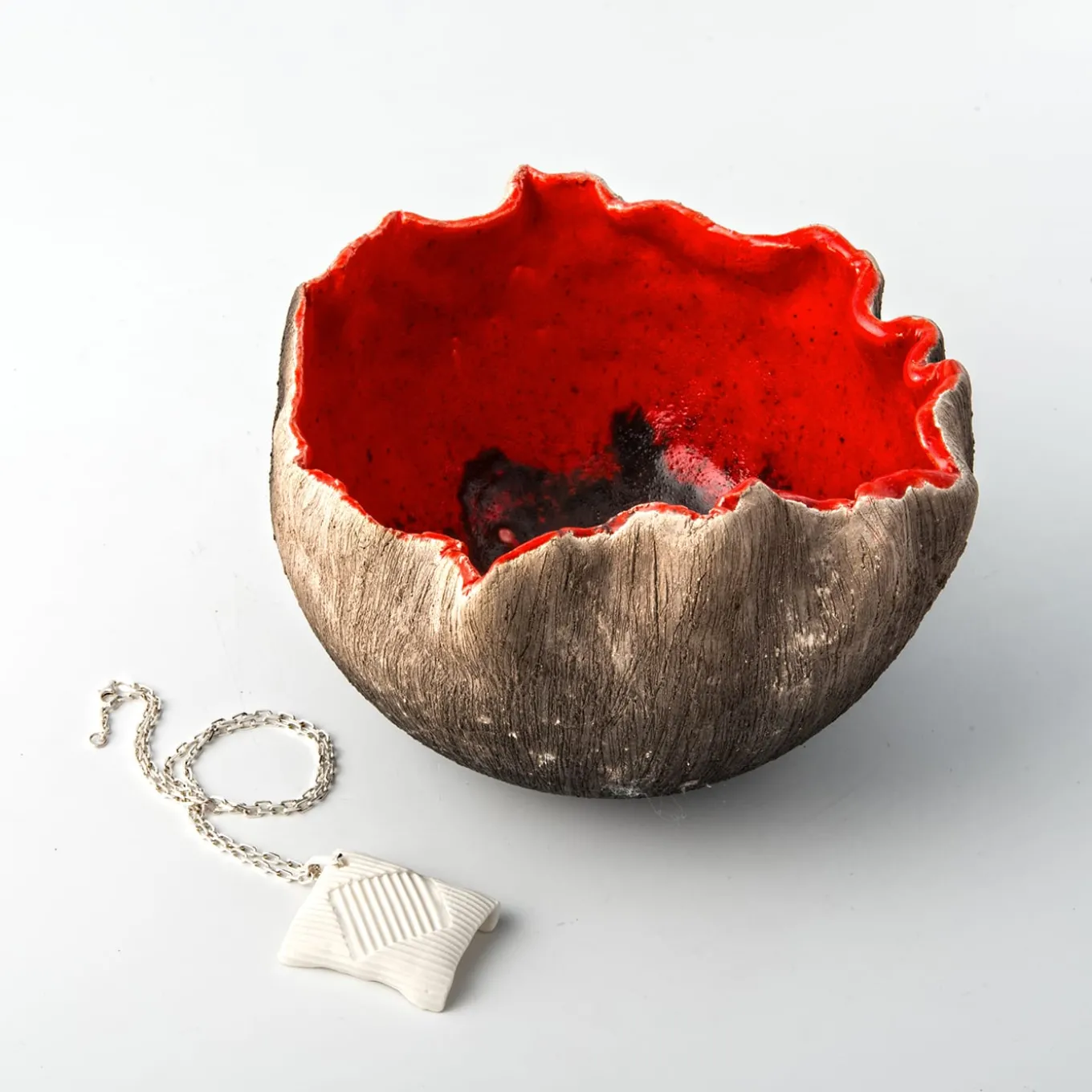 Ciotola Decorativa Rosso Di Sera In Ceramica Rossa Di Nino Basso #3