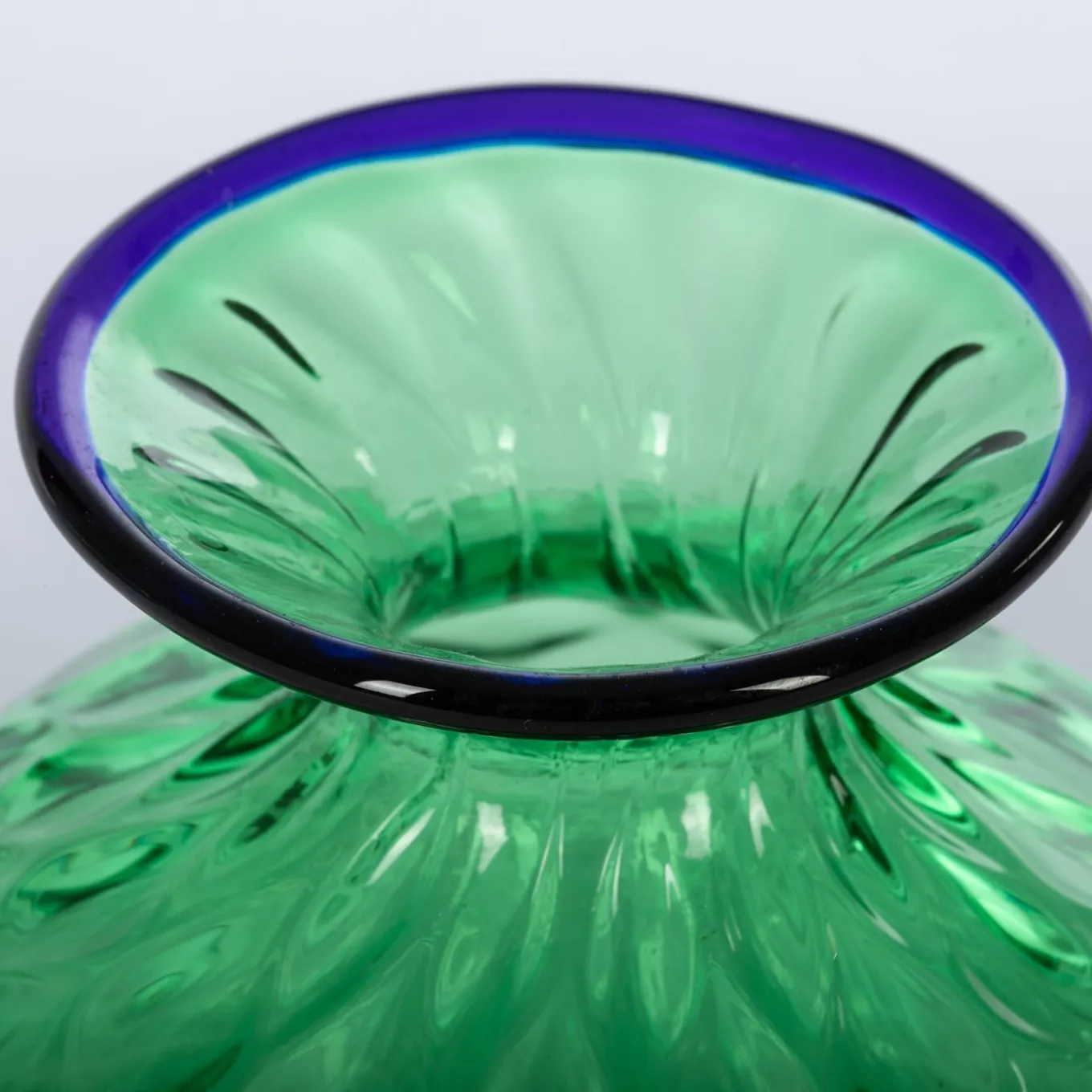 Cipolla Balloton Vaso verde con bordo blu