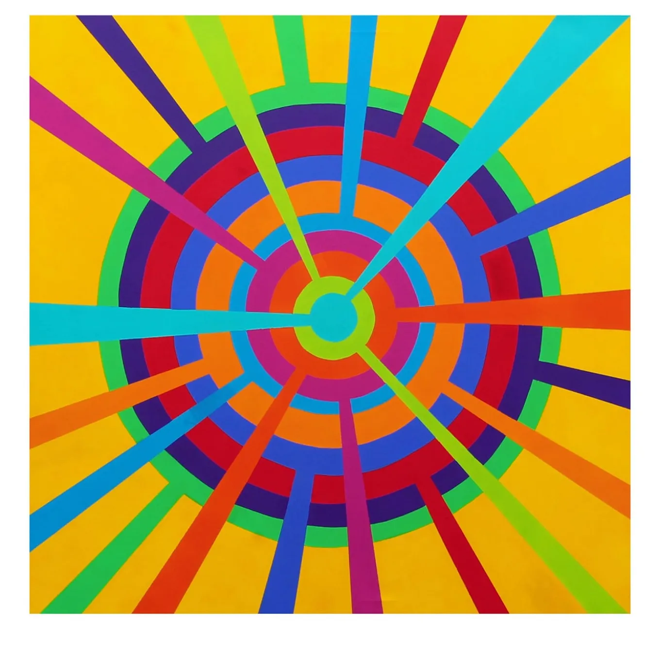 Color Spaces Mandala Pittura acrilica polimaterica su tela