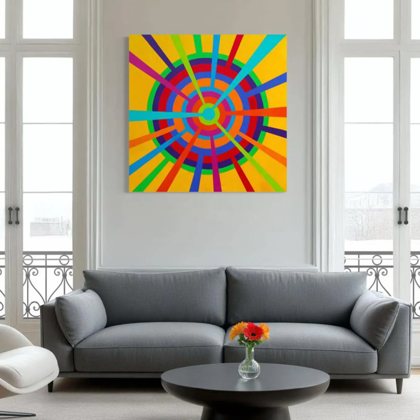 Color Spaces Mandala Pittura acrilica polimaterica su tela