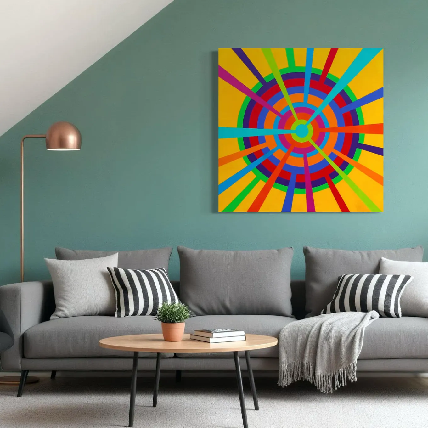 Color Spaces Mandala Pittura acrilica polimaterica su tela
