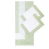Completo Letto Eucalipto Verde e Bianco in Raso di Cotone