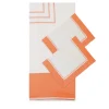 Completo Letto Siam Bianca e Arancione in Raso di Cotone