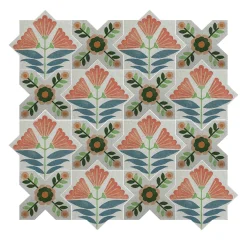 Composizione di Piastrelle in Ceramica Multicolore Armony con Motivo Floreale