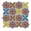 Composizione di Piastrelle in Ceramica Multicolore Zinnia con Motivo Floreale