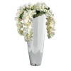 Composizione floreale finta Oslo con vaso bianco