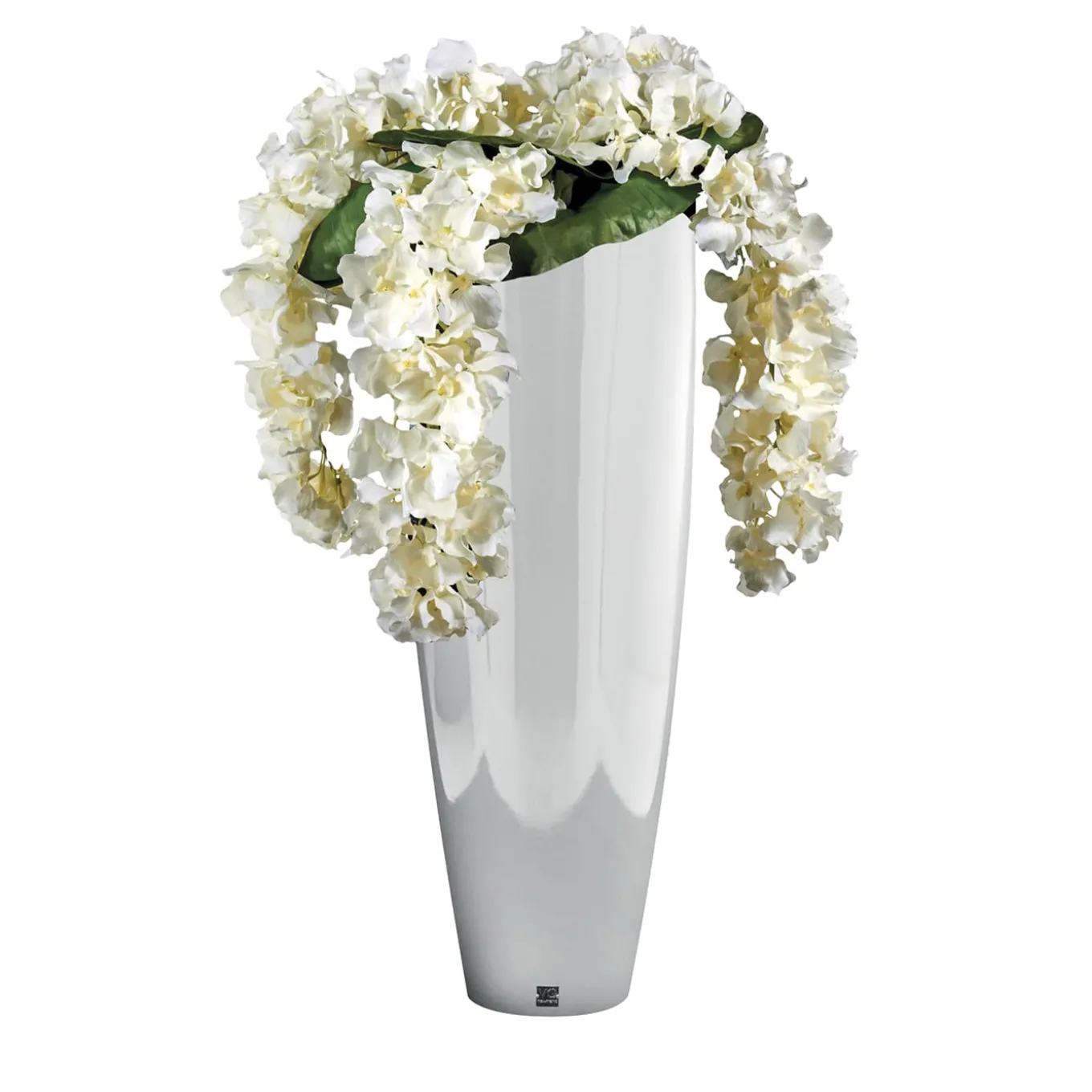 Composizione floreale finta Oslo con vaso bianco