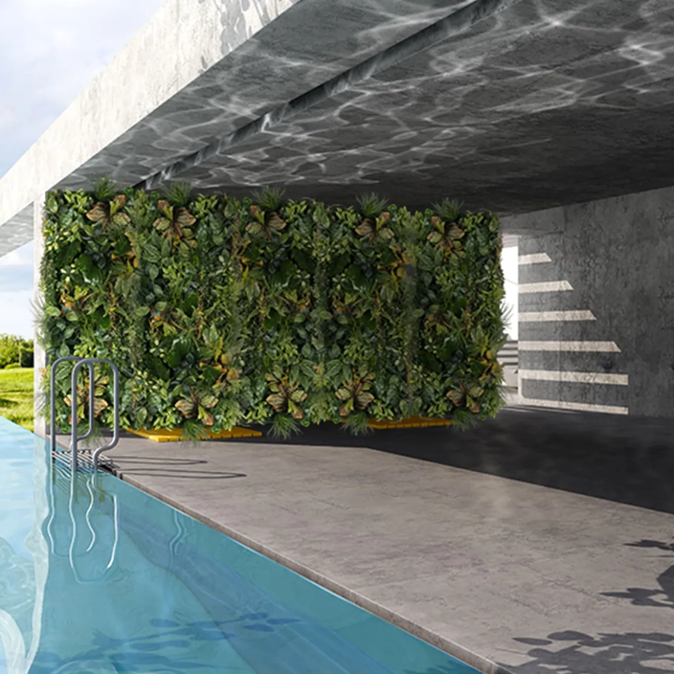 Composizione verde verticale per interni Hana