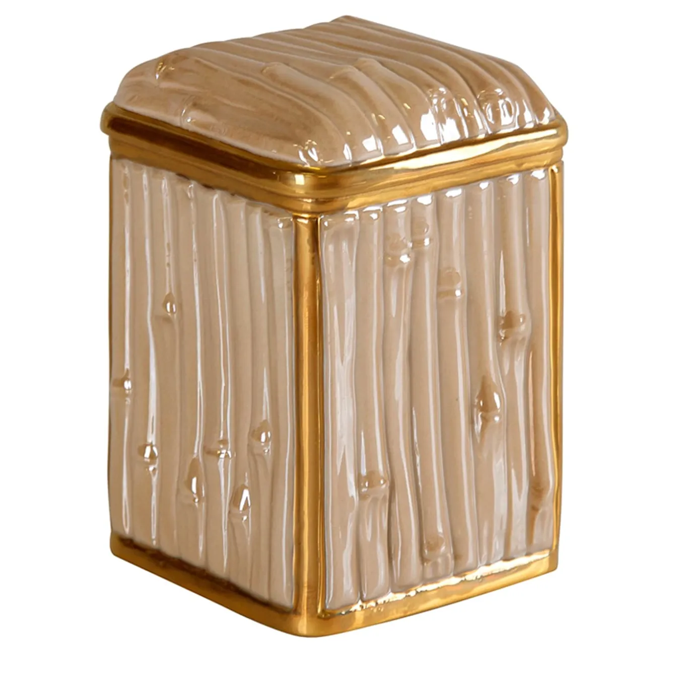 CONTENITORE IN BAMBÙ - BEIGE