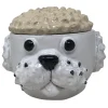 Contenitore piccolo cane bianco e crema con coperchio