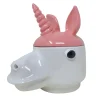 Contenitore piccolo unicorno rosa e bianco con coperchio