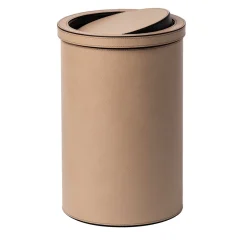 Coperchio basculante in pelle beige Bid