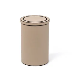 Coperchio basculante in pelle beige Bid