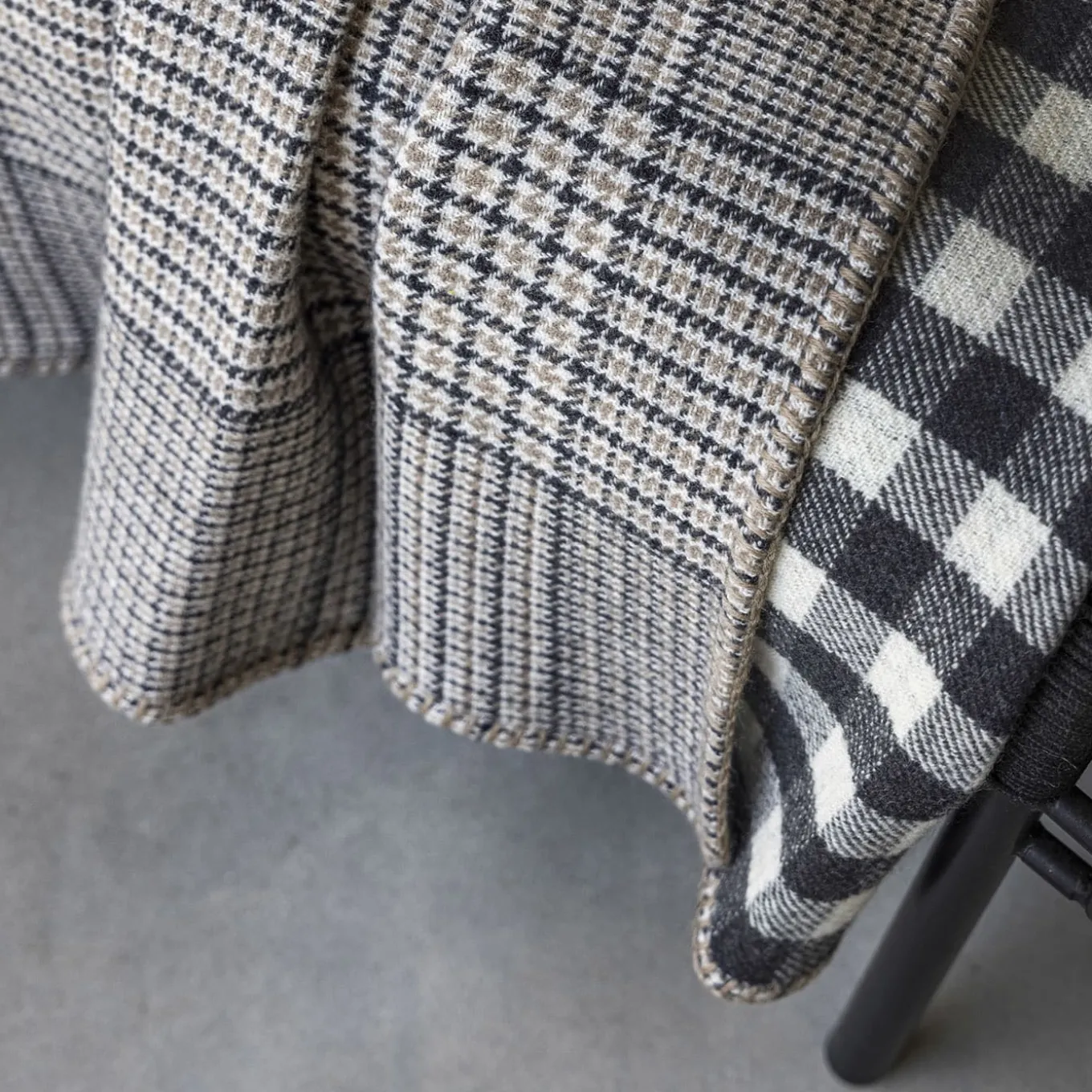 Coperta Babette double-face a quadri piccoli
