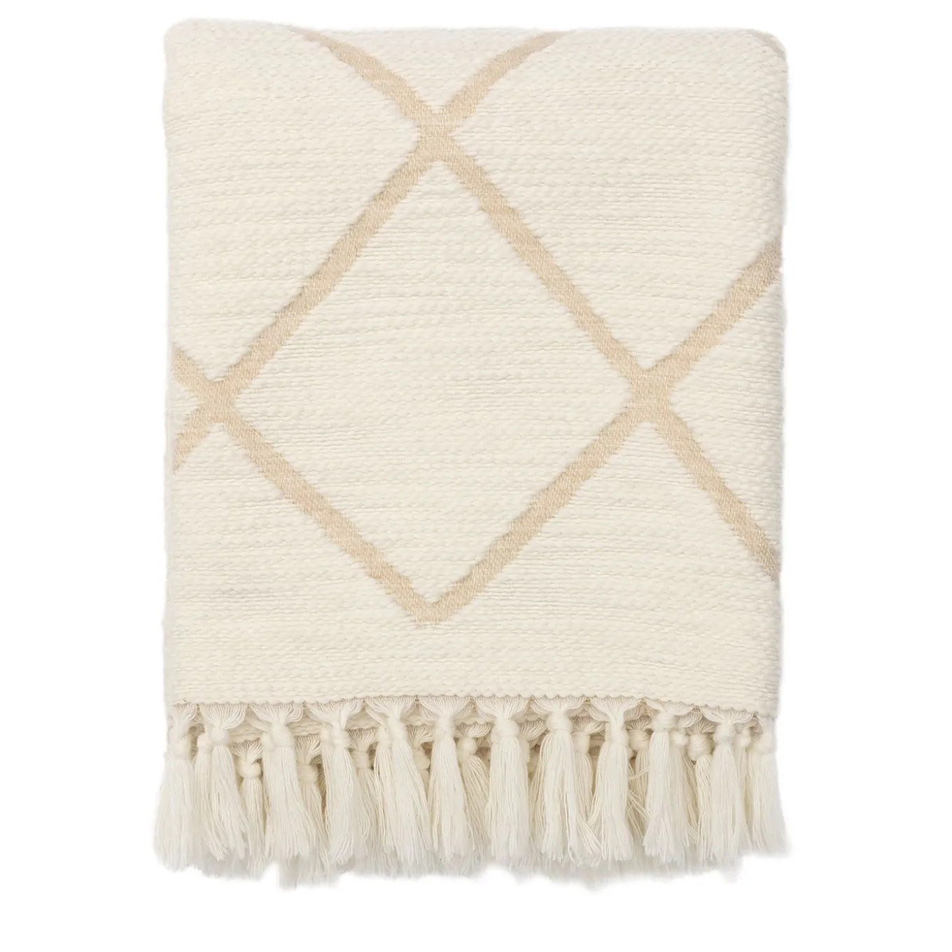 Coperta beige a motivi geometrici
