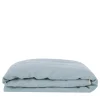 Coperta di lino azzurro con profili