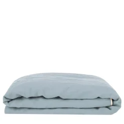 Coperta di lino azzurro con profili