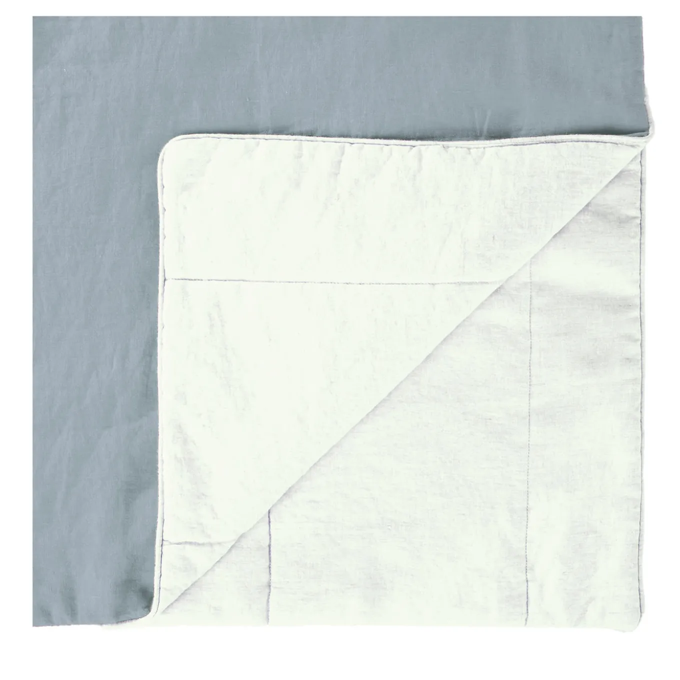Coperta di lino azzurro con profili