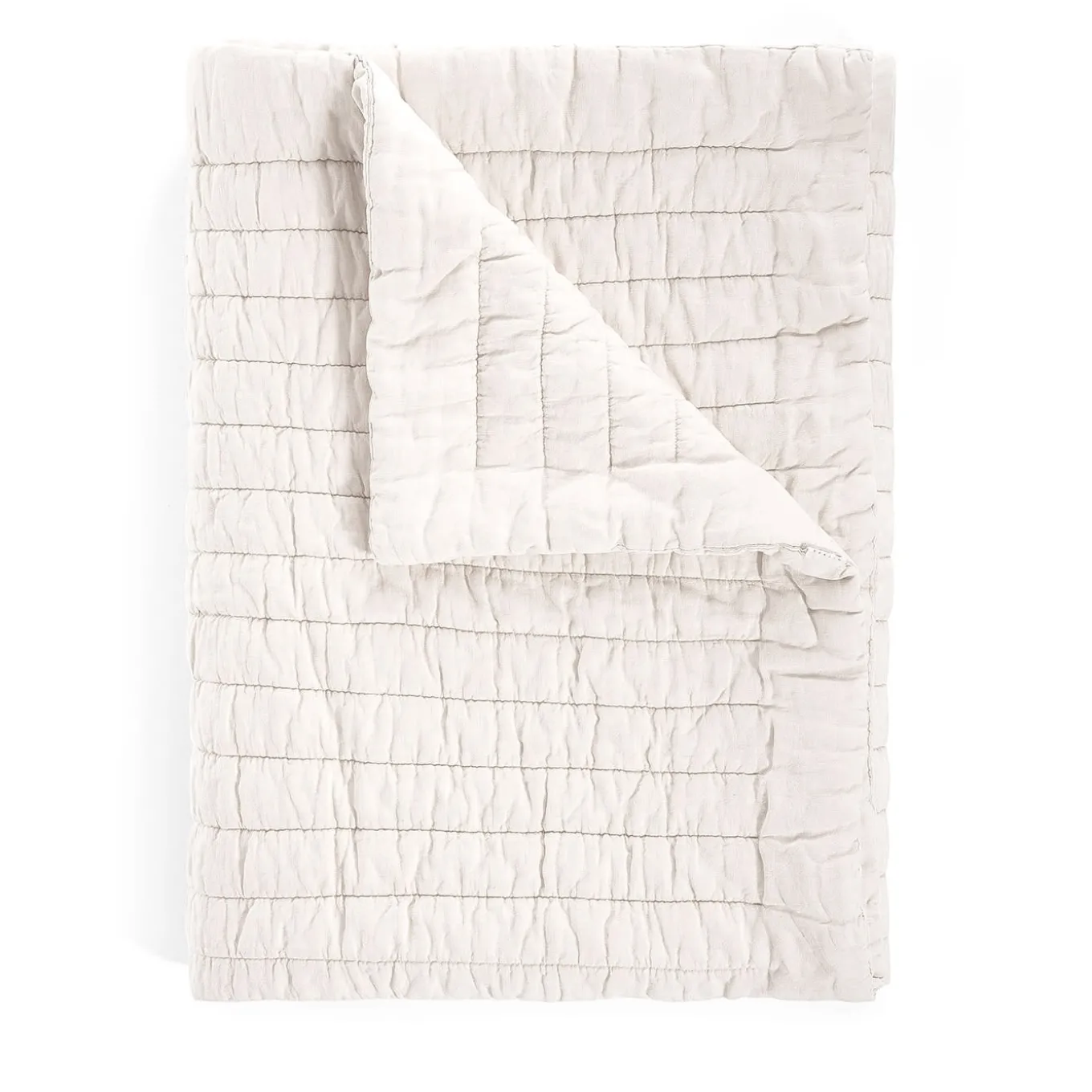 Coperta di lino bianca e ondulata