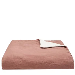 Coperta di lino rosa vintage con profili