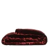 Coperta di velluto rosso e lino