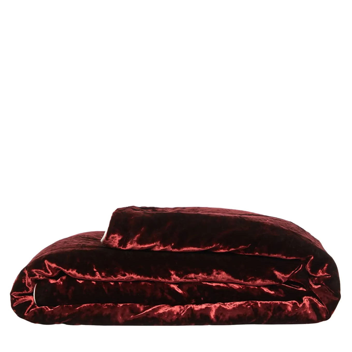 Coperta di velluto rosso e lino
