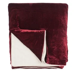 Coperta di velluto rosso e lino