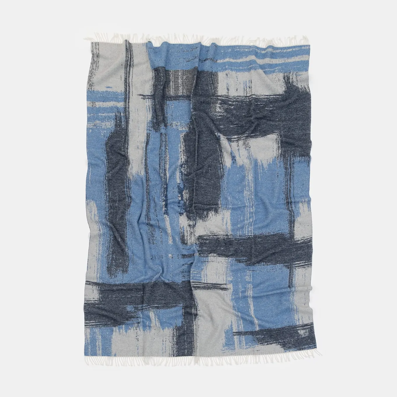 Coperta effetto pennello con frange