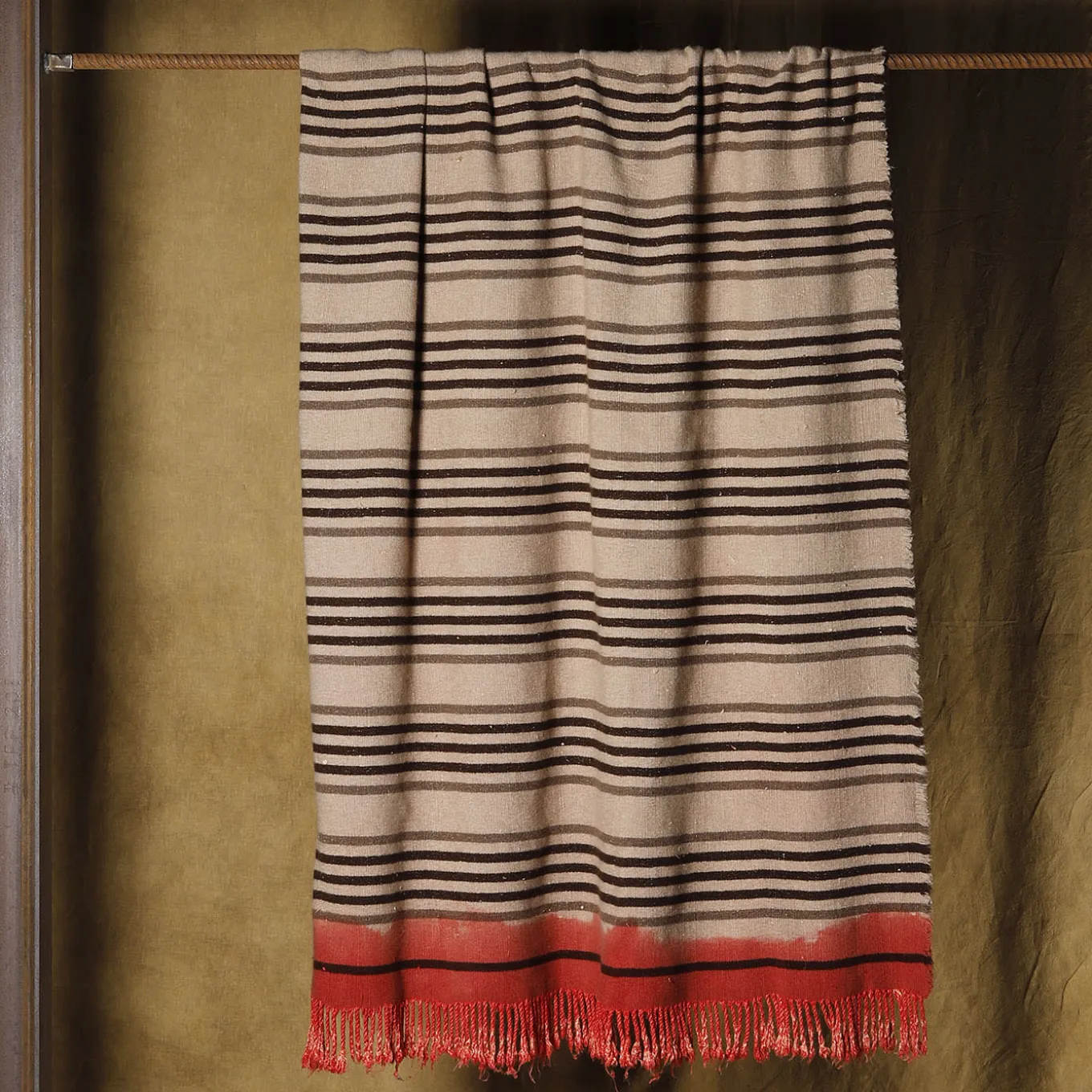 Coperta Formia a righe policrome in cashmere e seta