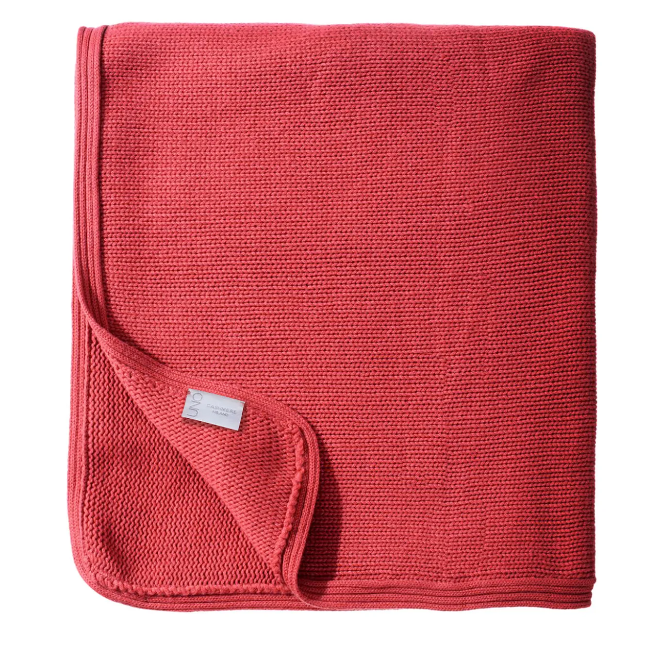 Coperta grande in cashmere color corallo