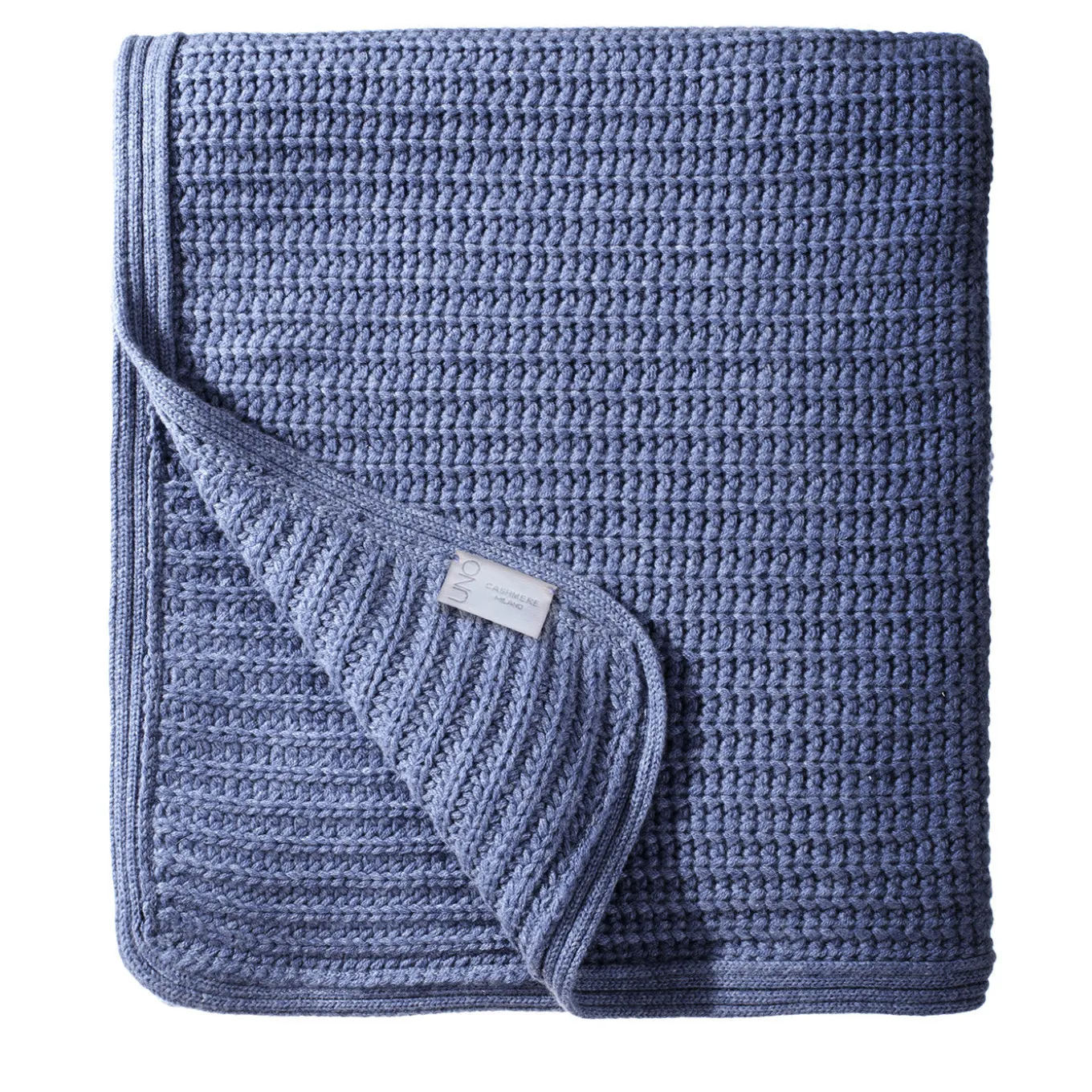 Coperta grande in cashmere azzurro