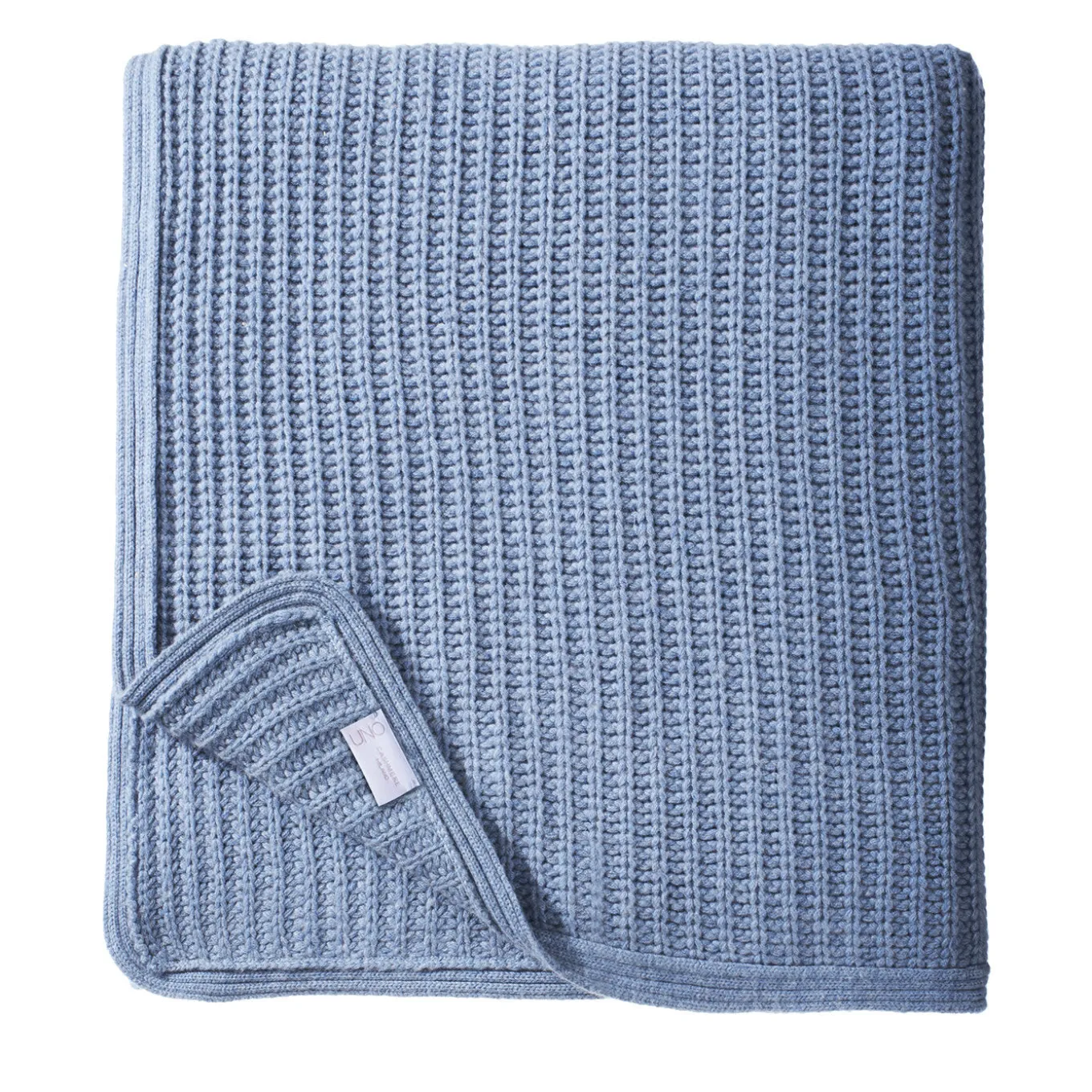 Coperta grande in denim e cashmere