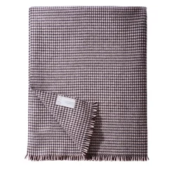 Coperta grigia media in cashmere pied-de-poule