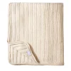 Coperta in cashmere beige a punto brioche