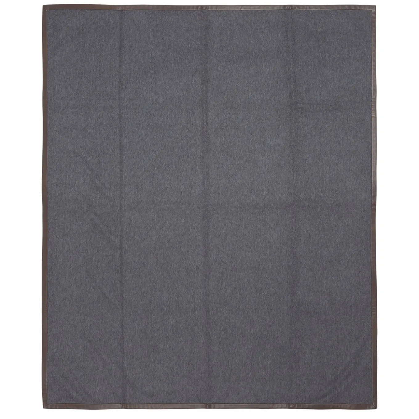 Coperta piccola grigia con orlo in pelle Salon