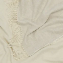 Coperta piccola Melrose con frange bianche